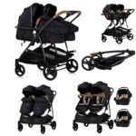 Kαρότσι διδύμων 3in1 set (πολυμορφικό) duo smart black