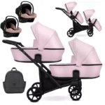 Καρότσι διδύμων Brav duo 3in1 pink eco